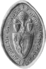 Greyscale illustration of the counter-seal of Alan's daughter, Dervorguilla.