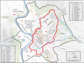 Carte de la Rome antique montrant la localisation de Infobox Monument Rome Antique/Documentation.