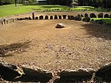 Caguana ceremonial ball court (batey), outlined with stones