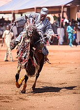 Plaisir d'un équestre au Benin.