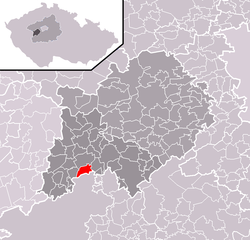 Location of Podluhy in the Czech Republic