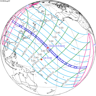 <span class="mw-page-title-main">Solar eclipse of August 24, 2063</span> Total eclipse