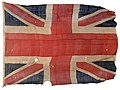 Drapeau hissé par le HMS Spartiate lors de la bataille de Trafalgar. Comme beaucoup de drapeaux faits à la main, le design est imparfait[67]. (Zaricor Flag Collection)