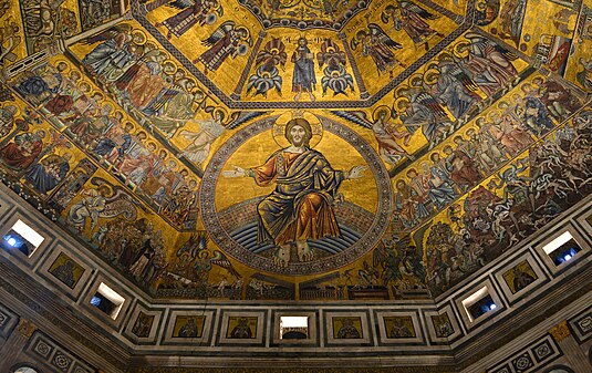 Christ sur le plafond du baptistère Saint Jean, Florence