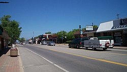 Downtown Oscoda, looking northbound on US-23