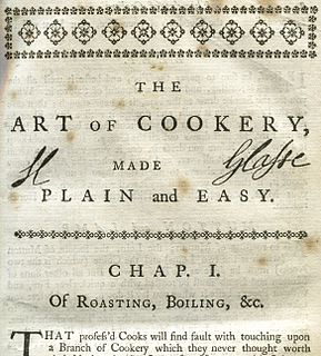 <span class="mw-page-title-main">Hannah Glasse</span> British cookery writer (1708–1770)