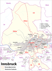 Katastralgemeinden und Statistische Stadtteile von Innsbruck