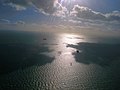 Wind turbines under construction in the North Sea east of Kent