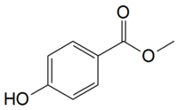 Structuurformule van methylparabeen