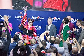 Netta at the Eurovision 2018 - Winner’s Press Conference 15.jpg