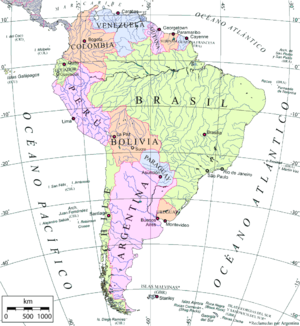 Mapa político de América del Sur