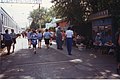 Ishim, July 1996. The passengers do business on the platform when the train stops