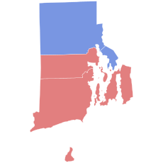 1952 United States Senate election in Rhode Island results map by county.svg