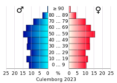 Bevolkingspiramide van de gemeente Culemborg