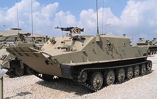 <span class="mw-page-title-main">BTR-50</span> Amphibious tracked armored personnel carrier