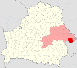 Location of Kastsyukovichy District