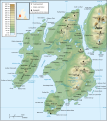Topografická mapa ostrova
