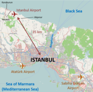 Standort des Istanbul International Airtport (Englisch)