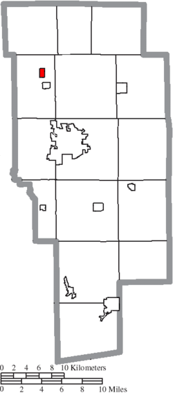 Location of Savannah in Ashland County