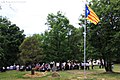 Ceremony at Pi de les Tres Branques of Folgueroles (at left), May 2014