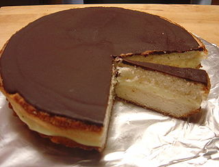 <span class="mw-page-title-main">Boston cream pie</span> Custard-filled sandwich cake