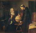 Galileo en la Universidad de Padua Demostrando las Nuevas Teorías Astronómicas ("Galileo at the University of Padua Demonstrating the New Astronomical Theories", Oil on Canvas, 1873). Held at the Museo Nacional de Arte.[3]