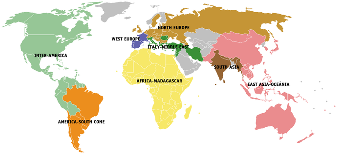 Regiones del mundo salesiano.