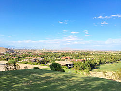 The foothills of Southern Highlands in 2016, with the Las Vegas Valley in the background