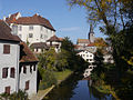 Het stadje Fénétrange / Finstingen aan de Saar. Bij dit stadje grenst de Salzgau aan de Elzas