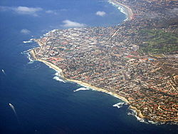 Panoramic view of La Jolla from above