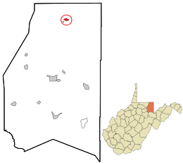 Location in Preston County and the state of West Virginia.