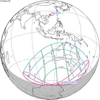 <span class="mw-page-title-main">Solar eclipse of June 10, 1964</span> 20th-century partial solar eclipse