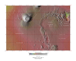 <span class="mw-page-title-main">Phoenicis Lacus quadrangle</span> Map of Mars