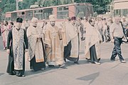 Eastern Orthodox clergy participating in the march