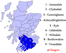 Arcidiecéze Glasgow na mapě