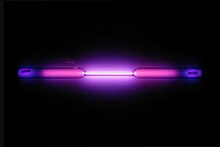 Vial containing a violet glowing gas