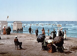 Het strand van Blankenberge in 1900