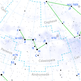 <span class="mw-page-title-main">HR 511</span> Star in the constellation Cassiopeia