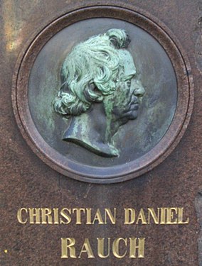 Albert Wolff, Christian Daniel Rauch, médaillon ornant sa tombe, Berlin, cimetière de Dorotheenstadt.