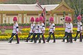 Distinctive white and pink uniform of the 3rd Battalion