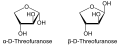 de: Die Stereoisomere der D-Threose in Haworth-Schreibweise; en: stereoisomers of D-threose in Haworth projection