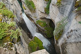 Looking down into Maligne Canyon