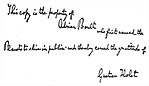 Gustav Holst dedikálása A bolygók Adrian Boultnak ajándékozott partitúráján: "This copy is the property of Adrian Boult who first caused the Planets to shine in public and thereby earned the gratitude of Gustav Holst."