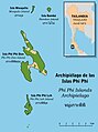 Mapa de las islas Phi Phi (Tailandia)