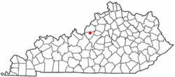 Location of Hebron Estates, Kentucky