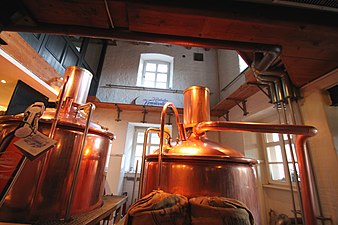 Kupferkessel im Gastraum der Kommunbräu - copper kettle in Kommunbräu