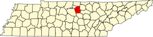 Map of Tennessee highlighting Smith County