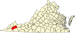 State map highlighting Russell County