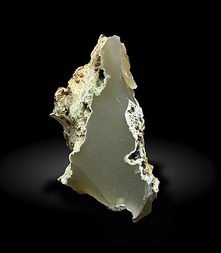 <span class="mw-page-title-main">Moganite</span> Silica mineral, rare monoclinic polymorph of quartz