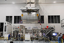 PMM Leonardo at the Space Station Processing Facility (SSPF). STS 133 PMM Leonardo.jpg